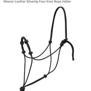 Weaver Silvertip Four Knot Black Rope Horse Halter Average